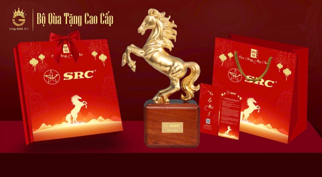 Tượng ngựa vàng quà tết siêu hot chào đón năm mới Bính ngọ 2026